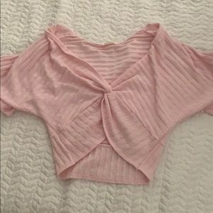Ribbed pink top